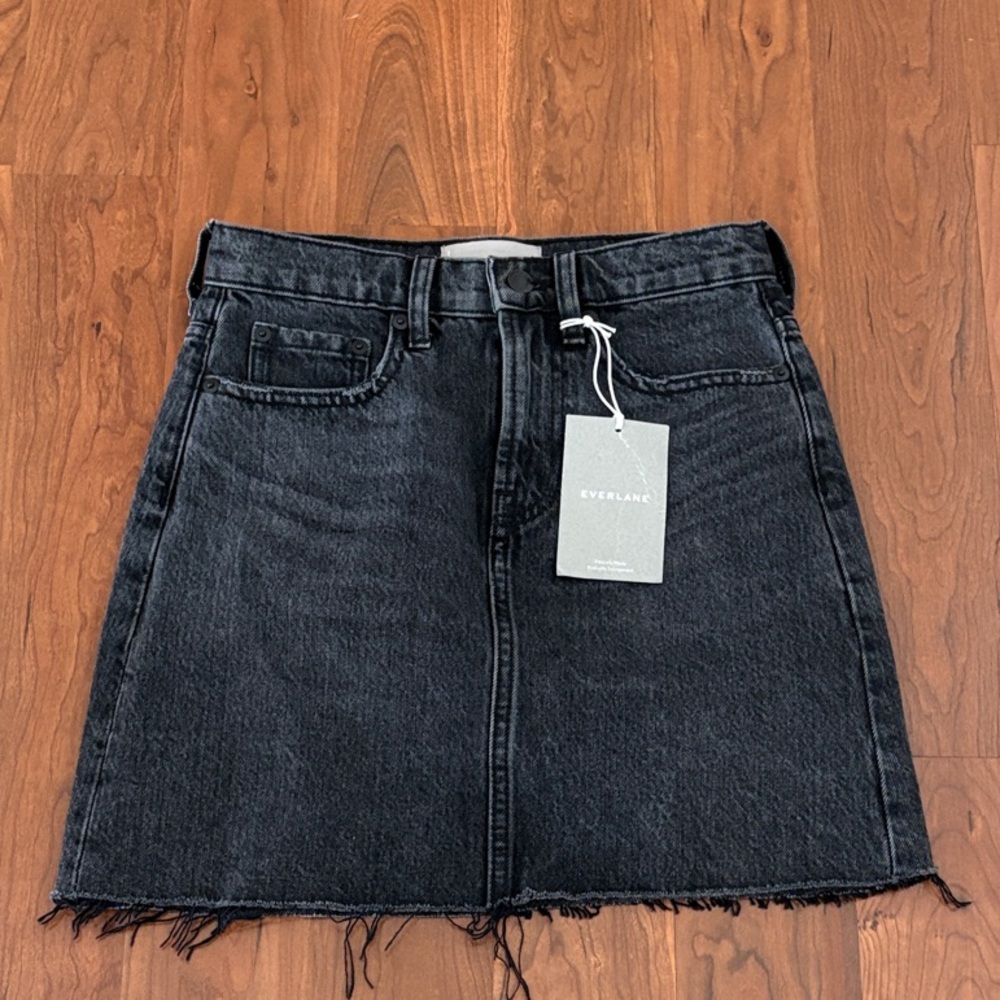 Everlane Black Denim Skirt